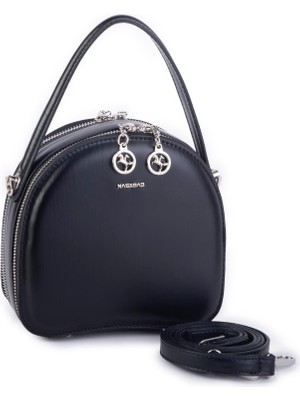 Nas Bag Mini Kadın El ve Çapraz Çanta Siyah Zra (17X17 Cm)
