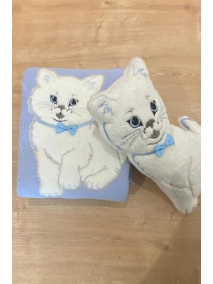 Çeyiz Diyarı Oyuncak Bebek Triko Battaniye 90X90 cm Mavi