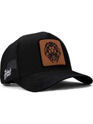 BlackBörk V1 Trucker Aslan - 13CS Kod Logolu  Siyah Şapka (Cap)