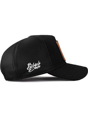 BlackBörk V1 Trucker Aslan - 13CS Kod Logolu  Siyah Şapka (Cap)