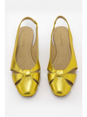 Katty Gold Hakiki Deri Kadın Babet