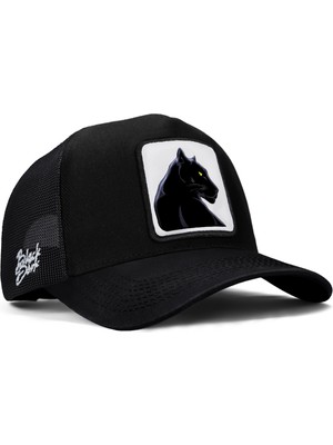 BlackBörk V1 Trucker Panter - 1 Kod Logolu  Siyah Şapka (Cap)