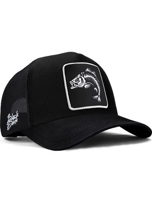 BlackBörk V1 Trucker Balık - 1 Kod Logolu Siyah Şapka (Cap)