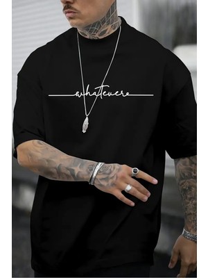 Only Trendwear  Erkek Whatever Baskılı Oversize Tshirt