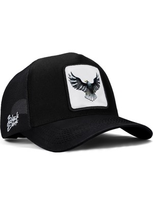 BlackBörk V1 Trucker Kartal - 4 Kod Logolu Siyah Şapka (Cap)