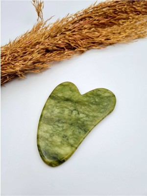 Gümüştel El Sanatları Sertifikalı Yeşim Taşı  Doğal Taş Gua Sha Masaj Taşı