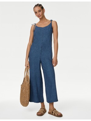 Marks & Spencer Regular Fit Crop Keten Tulum