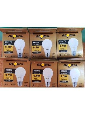 Global 9.5W LED Ampül Gün Işığı Global 10'lu Paket