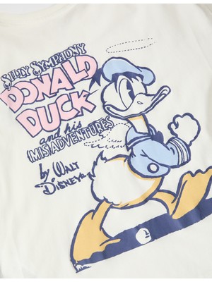 Marks & Spencer Saf Pamuklu Şortlu Donald Duck™ Pijama Takımı