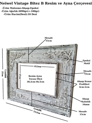 Neiwel Vintage Bitez B Ahşap Resim ve Ayna Çerçevesi
