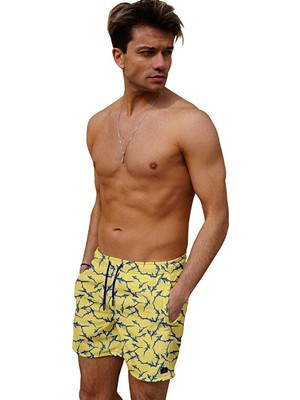 Miami Beach 195 Sarı Dijital Erkek Sort 195-SARI-DIJITAL-ERKEK-SORT Erkek Şort Mayo Sarı