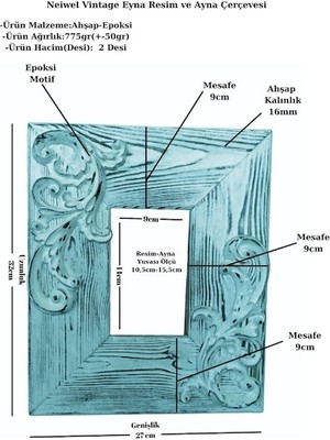 Neiwel Vintage Eyna B Ahşap Resim ve Ayna Çerçevesi