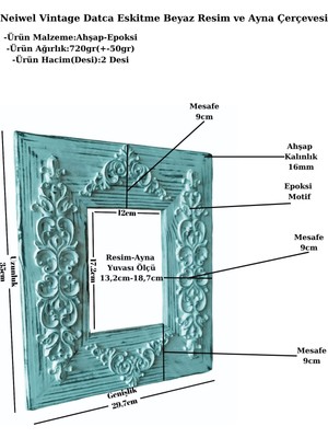 Neiwel Vintage Datca Ahşap Resim ve Ayna Çerçevesi