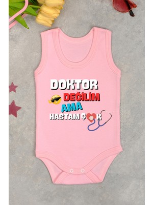 Bebe Tospik Doktor Değilim Ama Hastam Çok Baskılı Pamuk Atlet Zıbın