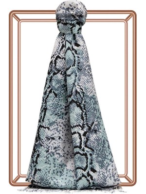 Ipekevi Piton Desenli Ipek Şal 06133-SIYAH