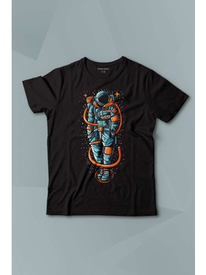 Kendim Seçtim Uzayda Elleri Cebinde Astronot Cosmos Space Nasa Baskılı Çocuk Tişört Kısa Kollu