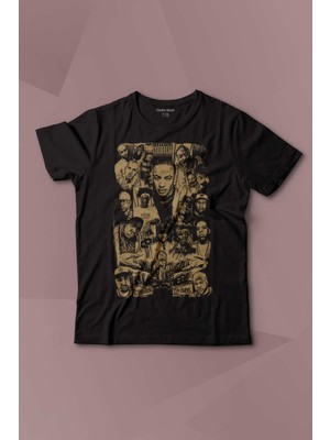 Kendim Seçtim Rap Masters Hip Hop Ustalar Dre 2pac Eminem Biggie Snoop Dogg Baskılı Çocuk Tişört Kısa Kollu