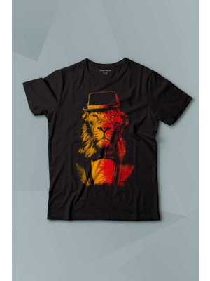 Kendim Seçtim Suit Up Takım Elbiseli Aslan Modern Kıravat Arslan Baskılı Çocuk Tişört Kısa Kollu