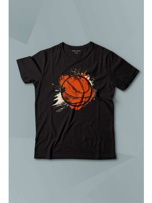 Kendim Seçtim Basketbol Vintage Grunge Retro Basket Topu Baskılı Çocuk Tişört Kısa Kollu