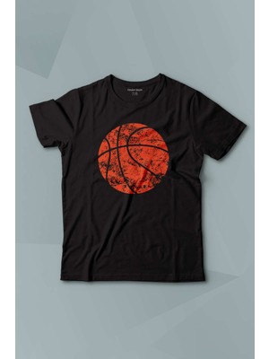 Kendim Seçtim Basketball Vintage Grunge Retro Basket Topu Baskılı Çocuk Tişört Kısa Kollu