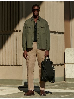 Marks & Spencer Saf Pamuklu Tapered Fit Kargo Pantolon