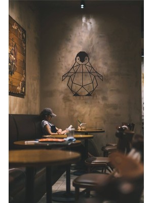 Elf Reklam Penguen Geometrik Tablo Ahşap Mdf Lazer Kesim