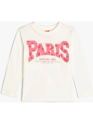 Koton 5WMG10025AK Koton Kız Bebek Sweat Ekru