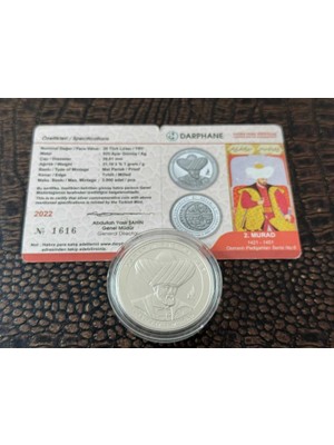 Darphane Iı. Murad Osmanlı Padişahları Serisi No: 6  Gümüş Hatıra Para Çil