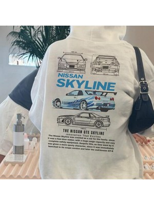 Touz Moda Nissan Skyline Sweatshirt Beyaz