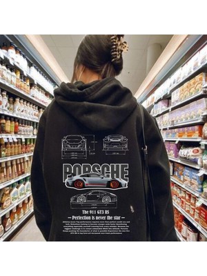 Touz Moda Porsche Cars Sweatshirt Siyah