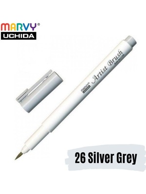 Marvy Artist Brush Pen 1100 Firça Uçlu Kalem 26 Silver Grey