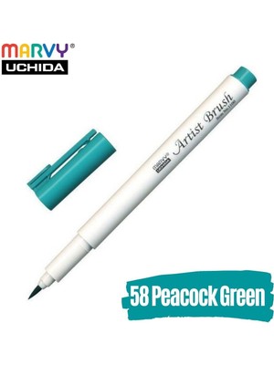 Marvy Artist Brush Pen 1100 Firça Uçlu Kalem 58 Peacock Green