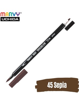 Marvy Artist Brush Pen 1800 Çift Taraflı Firça Uçlu Kalem 45 Sepia