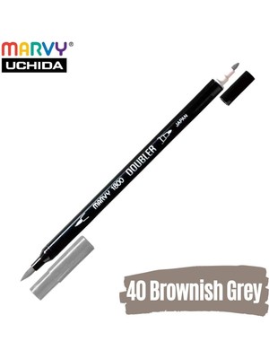 Marvy Artist Brush Pen 1800 Çift Taraflı Firça Uçlu Kalem 40 Brownish Grey