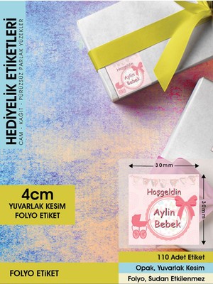 Letbil Reklam Fiyonklu Doğum Günü Etiketi - 4cm - 110 Adet Folyo Sticker