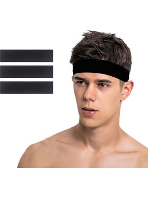 Salvia Dione 3lü Erkek Spor Saç Bandı Sporcu Kafabandı Headband Tenis Ter Bantı Fitness Saç Bantları Seti