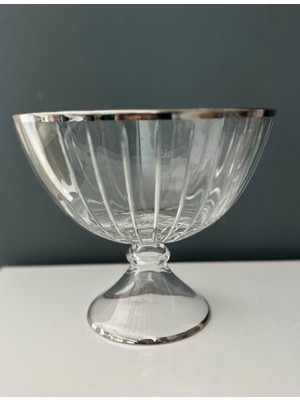 Decorium Cam Kase Ayaklı 23,5 cm Accademia Platin