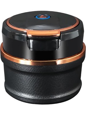 Mega Oto Market Araç Içi Mavi Işıklı Porselen Küllük Bardaklıklı Gold Renk Havalandırma Tip Kapaklı Mavi Renk Işıklı Yanmaz Koku Geçirmez