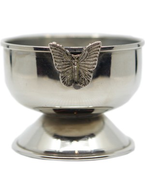 Antep Sepeti  Bakır Gümüş Kaplama Kelebek Modelli Çerezlik 4'lü Set