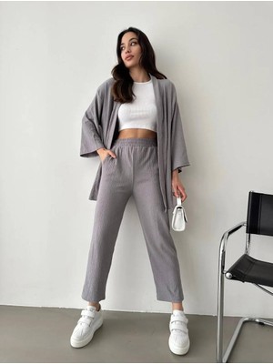 MST Clothing Bürümcük Kumaş Kadın Kimono Pantolon Takım