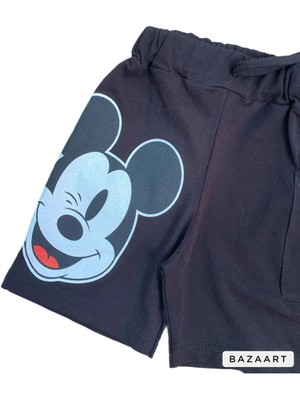 Alp Kids Mickey Mouse Baskılı Yan Cepli Erkek Çocuk Şort