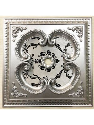 Bazaar Avm 60X60 Kare Gümüş  Renk Saray Tavan Göbek