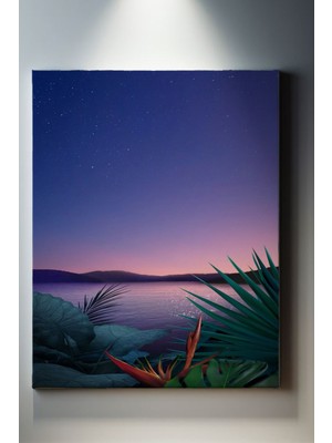 SuAla Illüstrasyon Temalı, Gölet Kıyısı Kanvas TABLO-181