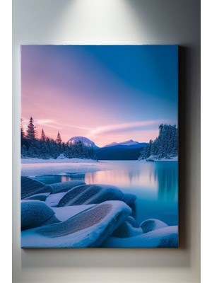 SuAla Manzara Temalı, Buz Tutmuş Kıyı Kanvas TABLO-208