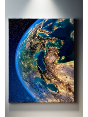 SuAla Modern Temalı, Dünya Gezegeni Kanvas TABLO-294