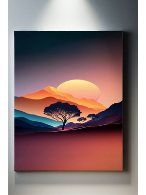 SuAla Illüstrasyon Temalı, Doğan Güneş Kanvas TABLO-221