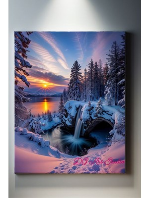 SuAla Manzara Temalı, Kış Şelalesi Kanvas TABLO-205