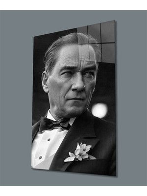 Miyrem  Miyrem Glasses Collection -A1^#  Siyah Beyaz Atatürk Yapay Zeka Cam Tablo