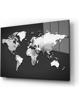 Miyrem  Miyrem Glasses Collection -A1^#  Dünya Haritası 14 Cam Tablo
