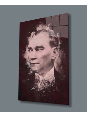 Miyrem  Miyrem Glasses Collection -A1^#  Atatürk Portresi Uv Baskılı Cam Tablo